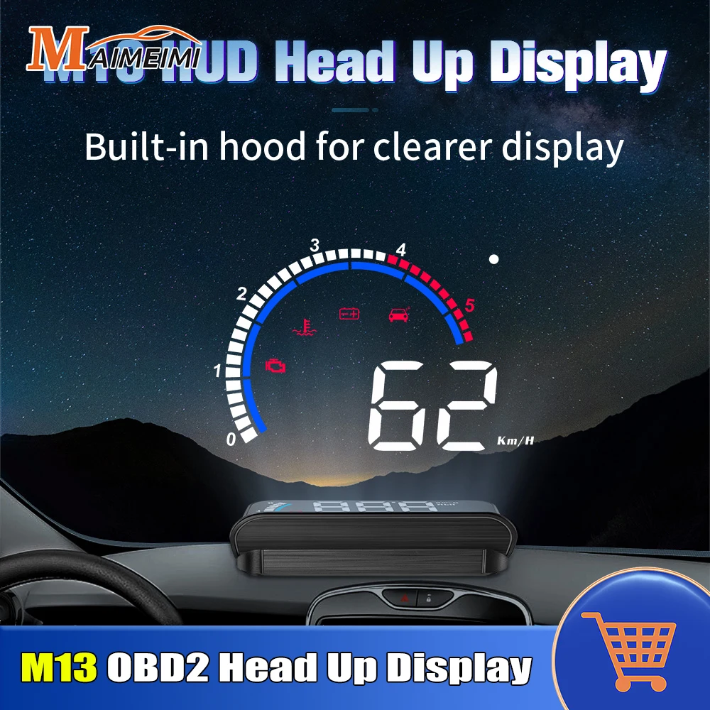 AD M13 OBD2 HUD Car Head Up Display Windshield Projector Digital GPS Speedometer RPM Water Temp Voltage Compass Speed Meter
AD M13 OBD2 HUD Car Head Up Display Windshield Projector Digital GPS Speedometer RPM Water Temp Voltage Compass Speed Meter
