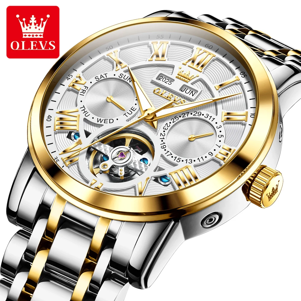 OLEVS Best Selling New Original Fashion Tourbillon Mechanical Watch for Men Multifunction Stainless Steel Automatic Wrist Watch
OLEVS Best Selling New Original Fashion Tourbillon Mechanical Watch for Men Multifunction Stainless Steel Automatic Wrist Watch