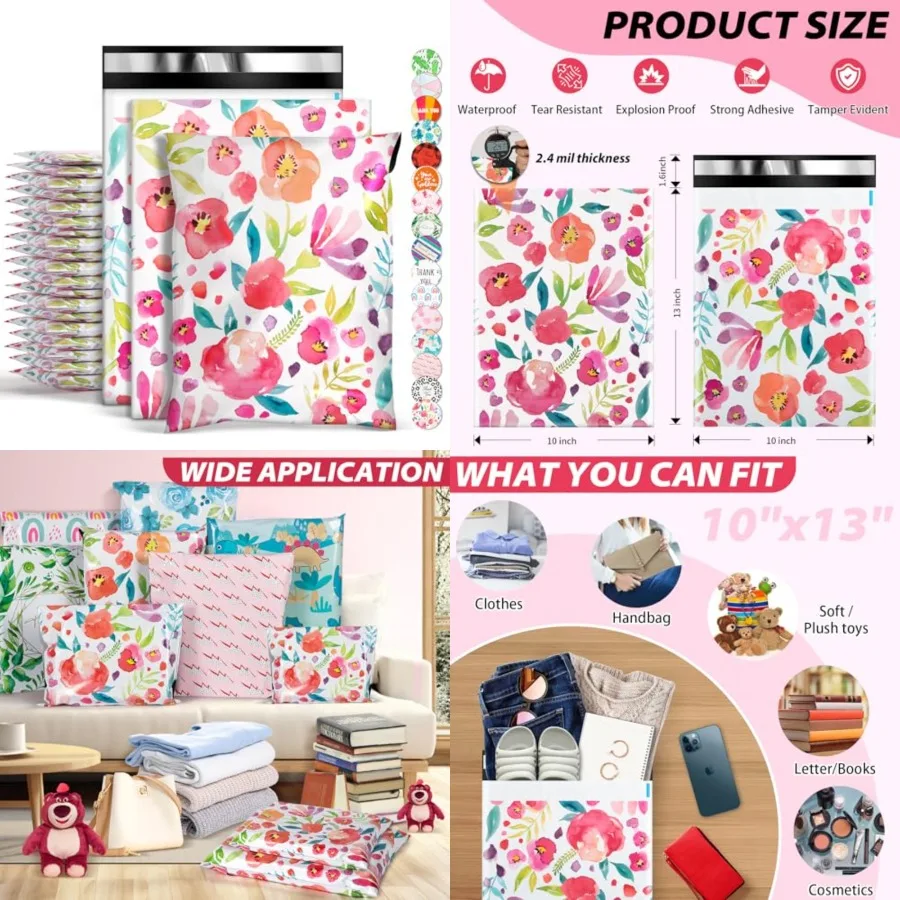 Poly Mailers 10x13, 100PCS Shipping Bags, Self-Seal Mailing Bags, Mailers Poly Bags, Polymailers Packaging Bags for Online Smal
Poly Mailers 10x13, 100PCS Shipping Bags, Self-Seal Mailing Bags, Mailers Poly Bags, Polymailers Packaging Bags for Online Smal