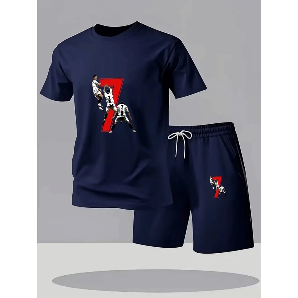 Summer Fashion Trendy Casual Sports Two Piece Set Youth Men's Short sleeved T-shirt+Shorts Set
Summer Fashion Trendy Casual Sports Two Piece Set Youth Men's Short sleeved T-shirt+Shorts Set