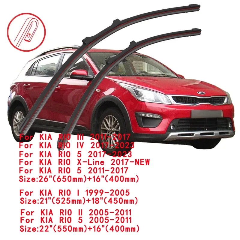For KIA RIO I II III IV 1999-2023 Car Windshield Wiper Blade Front Windscreen Brushes Washer Accessories Window Cleaning Parts
For KIA RIO I II III IV 1999-2023 Car Windshield Wiper Blade Front Windscreen Brushes Washer Accessories Window Cleaning Parts