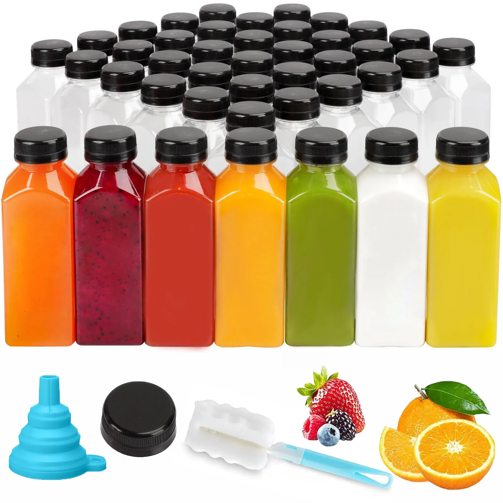 12/24/36Pcs 8/12/16oz Plastic Juice Bottles with Caps Reusable Juice Containers for Juice, Milk,Smoothies and Other Beverages
12/24/36Pcs 8/12/16oz Plastic Juice Bottles with Caps Reusable Juice Containers for Juice, Milk,Smoothies and Other Beverages