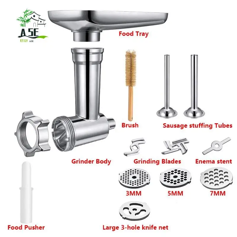 A05E-Food Grinder Attachment Slicer And Shredder Meat Stuffer For Kitchenaid Stand Mixer Accessories
A05E-Food Grinder Attachment Slicer And Shredder Meat Stuffer For Kitchenaid Stand Mixer Accessories