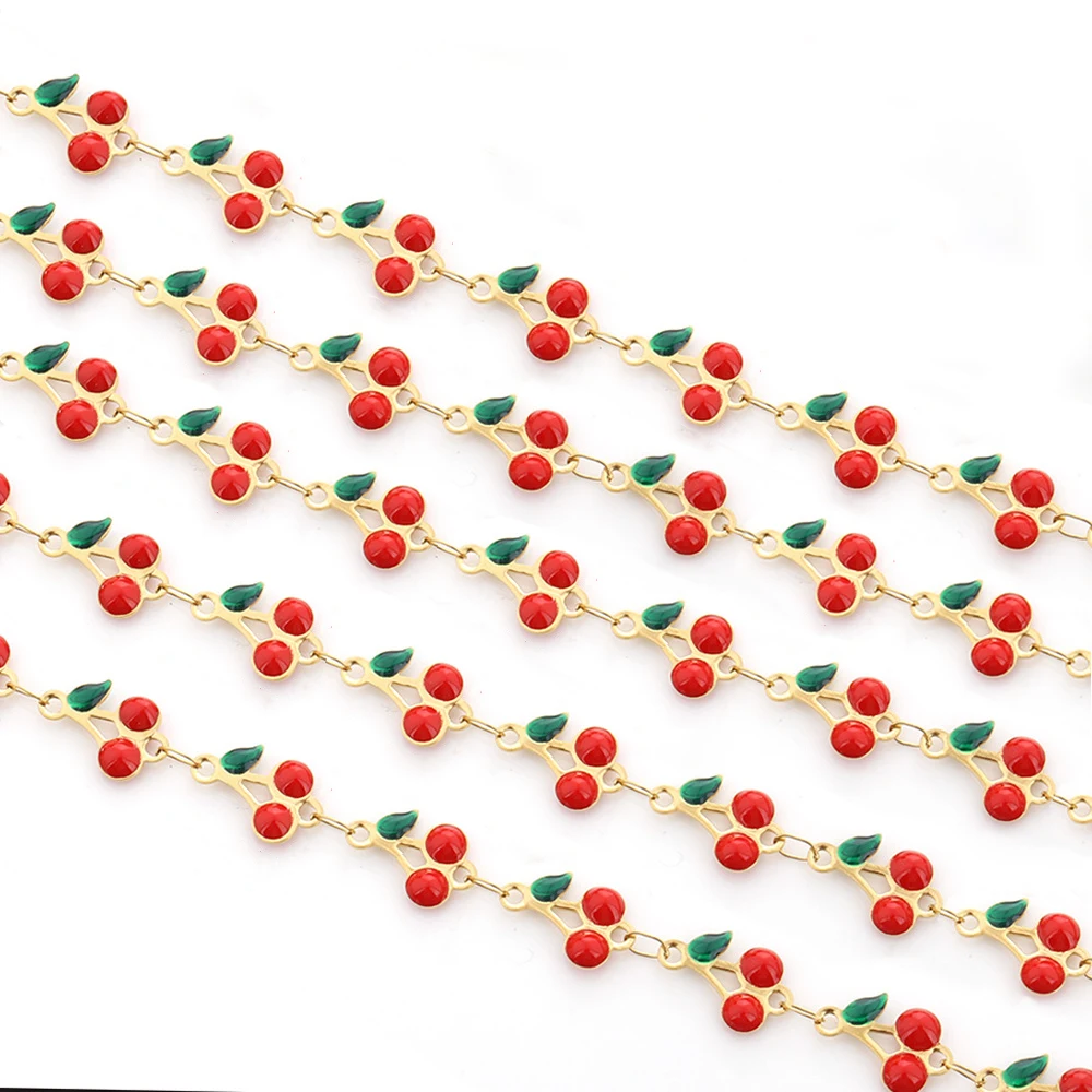 Оптовая продажа, 1-метровые цепочки из нержавеющей стали золотого цвета с вишневыми звеньями для женщин, ожерелье, браслет, изготовление вишневых цепочек 
Оптовая продажа, 1-метровые цепочки из нержавеющей стали золотого цвета с вишневыми звеньями для женщин, ожерелье, браслет, изготовление вишневых цепочек