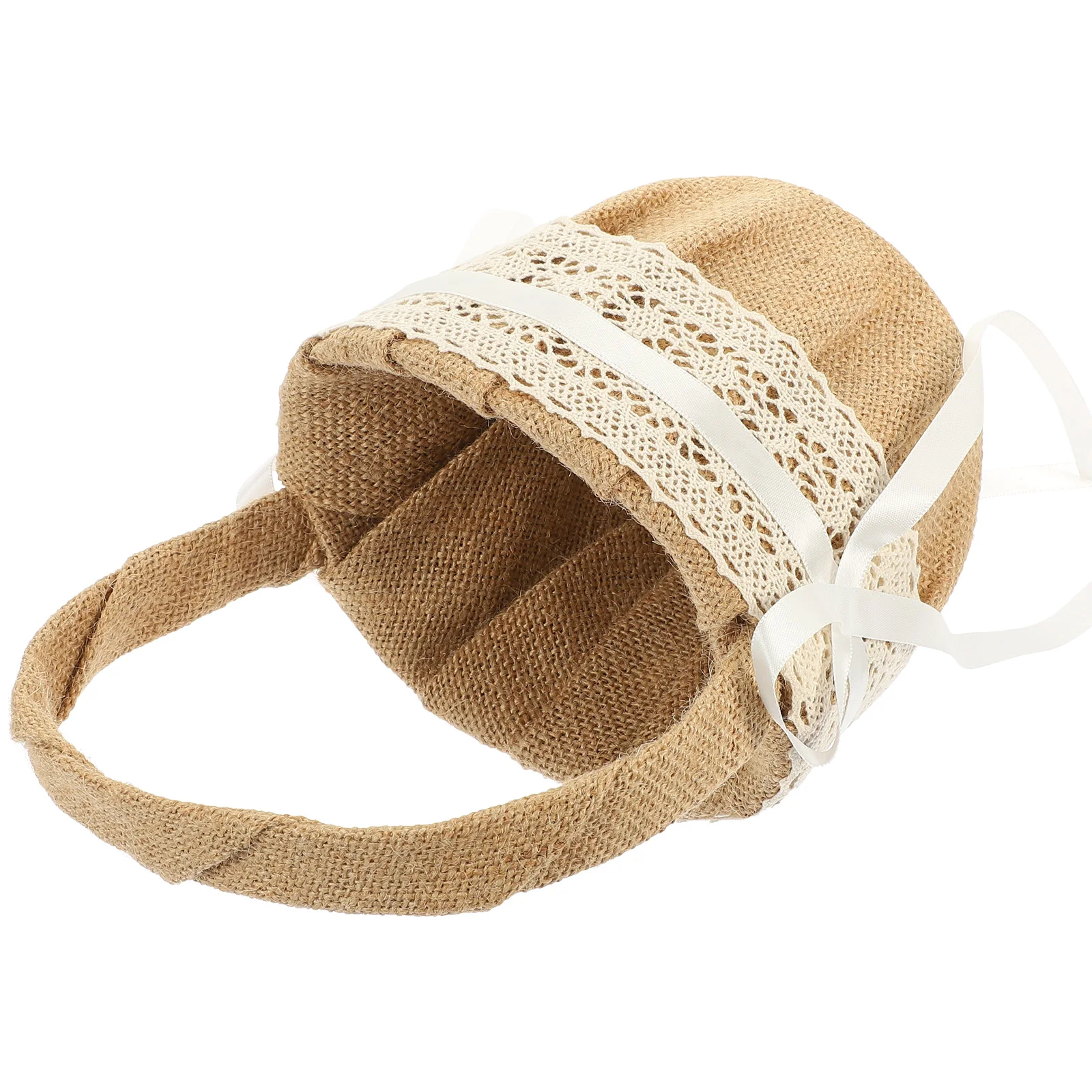 Rustic Wedding Flower Girl Basket 12 5cm Top 9 5cm Bottom 23cm Height Brown White Satin PVC Burlap Ribbon Lace for Ceremony
Rustic Wedding Flower Girl Basket 12 5cm Top 9 5cm Bottom 23cm Height Brown White Satin PVC Burlap Ribbon Lace for Ceremony