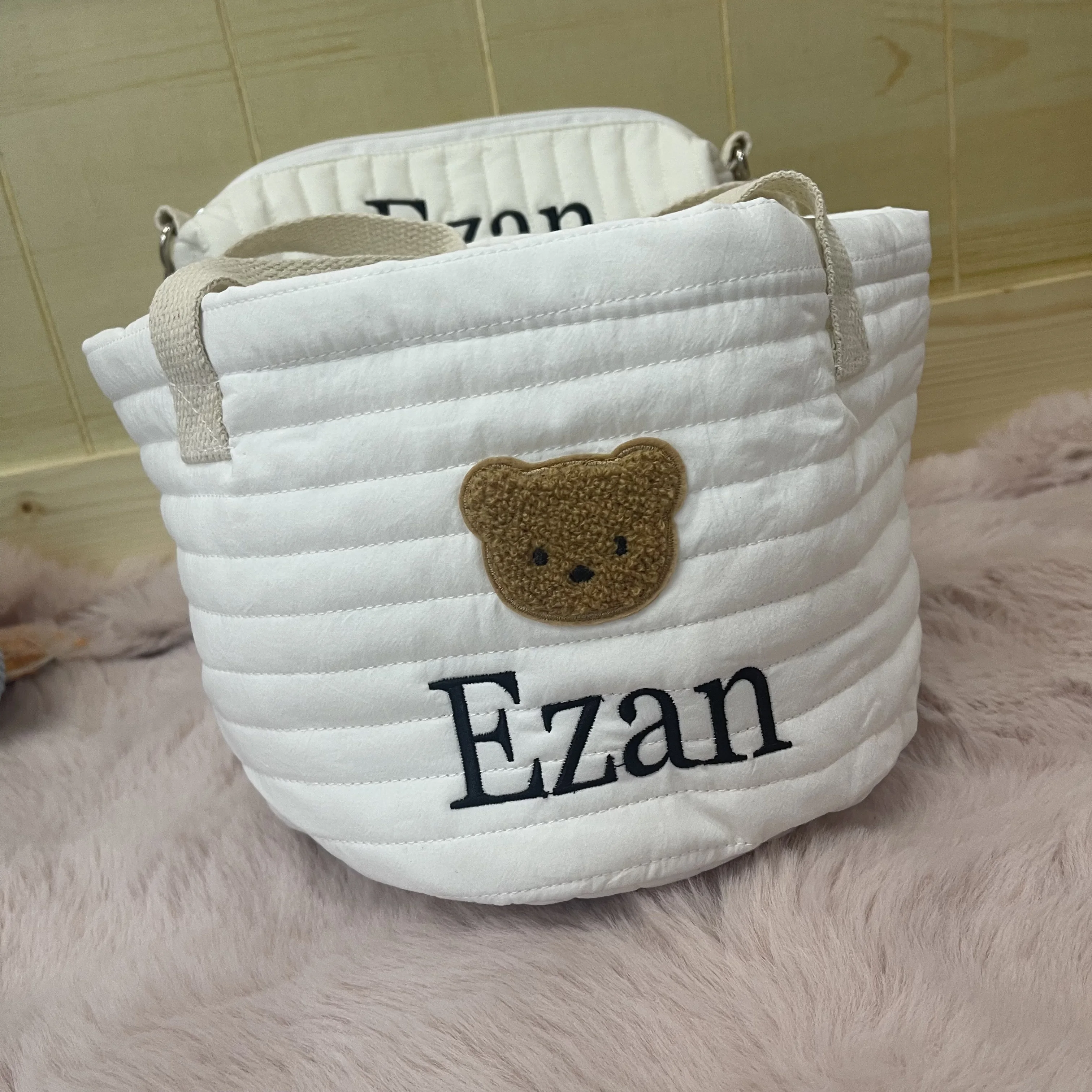 Embroidered Bear Storage Basket Custom Name Baby Toys Storage Bag Personalized Baby Diaper Sorting Basket Baby Shower Gifts
Embroidered Bear Storage Basket Custom Name Baby Toys Storage Bag Personalized Baby Diaper Sorting Basket Baby Shower Gifts