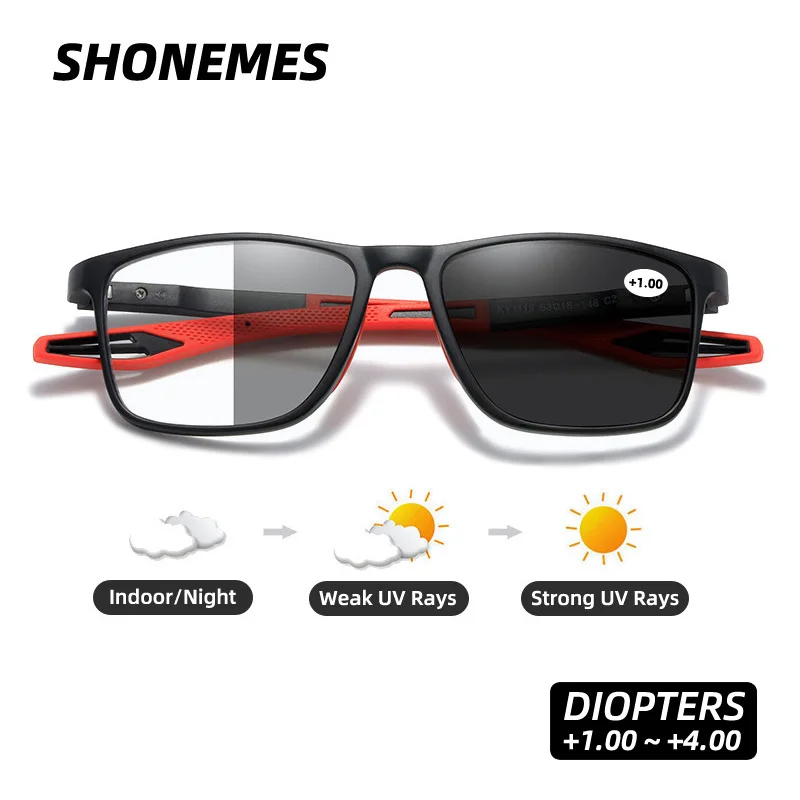 SHONEMES Photochromic Grey Brown Reading Glasses Anti Blue Light Square Eyeglasses Sport Men Presbyopic Eyewear Diopter +1 2 3 4
SHONEMES Photochromic Grey Brown Reading Glasses Anti Blue Light Square Eyeglasses Sport Men Presbyopic Eyewear Diopter +1 2 3 4