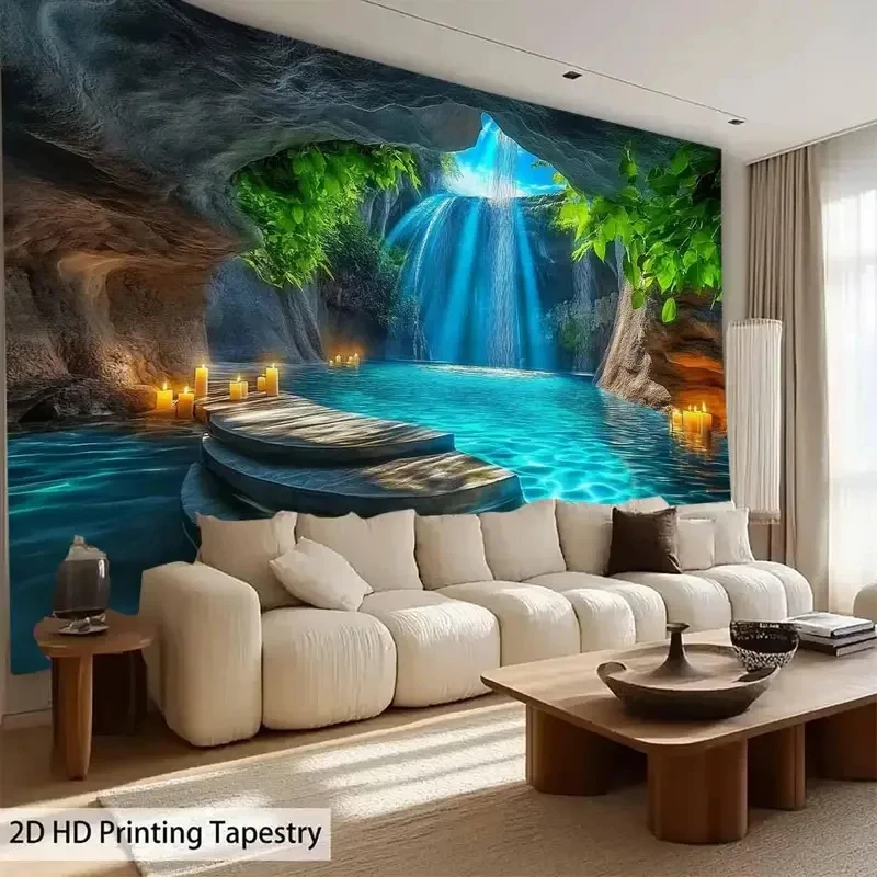 VIKAMA Cave Waterfall Tapestry Turquoise Blue Lake Nature Scenery Wall Hanging Aesthetic Decor for Bedroom Living Room
VIKAMA Cave Waterfall Tapestry Turquoise Blue Lake Nature Scenery Wall Hanging Aesthetic Decor for Bedroom Living Room