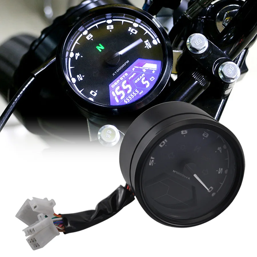 Motorcycle Advanced Multi-function LCD Digital Odometer Tachometer Speedometer Gauge Speed Fuel Meter Cafe Racer 2/4 Cylinder
Motorcycle Advanced Multi-function LCD Digital Odometer Tachometer Speedometer Gauge Speed Fuel Meter Cafe Racer 2/4 Cylinder