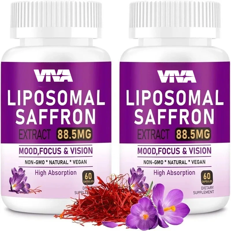 Liposomal saffron supplement, 100% pure saffron extract, 88.5mg-60 capsules, vegan capsules
Liposomal saffron supplement, 100% pure saffron extract, 88.5mg-60 capsules, vegan capsules