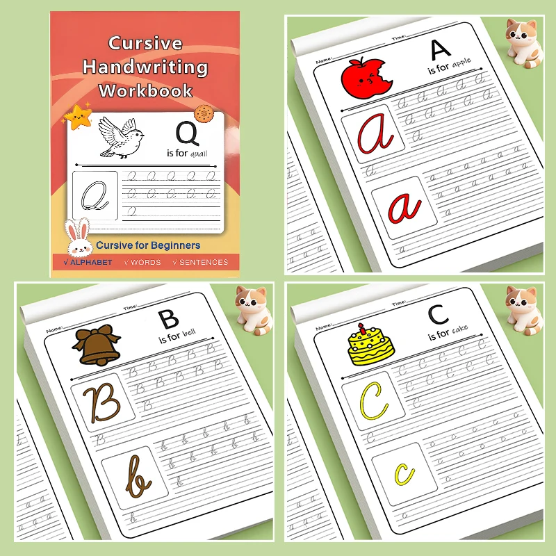 Cursive Script Tracing Activity Workbook for Early Learners, Three-Stage Writing Training of Letters, Vocabulary & Sentences
Cursive Script Tracing Activity Workbook for Early Learners, Three-Stage Writing Training of Letters, Vocabulary & Sentences