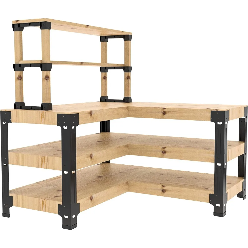 Steel Workbench Kit 5 Legs with Shelf Brackets L Shaped Heavy Duty Work Bench for Garage Workshop Storage Shelving Workbenches
Steel Workbench Kit 5 Legs with Shelf Brackets L Shaped Heavy Duty Work Bench for Garage Workshop Storage Shelving Workbenches