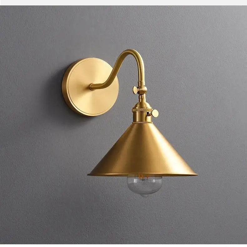 American retro brass wall lamp Nordic wabi wind bedside wall lamp simple living room cafe corner door wall lamp
American retro brass wall lamp Nordic wabi wind bedside wall lamp simple living room cafe corner door wall lamp