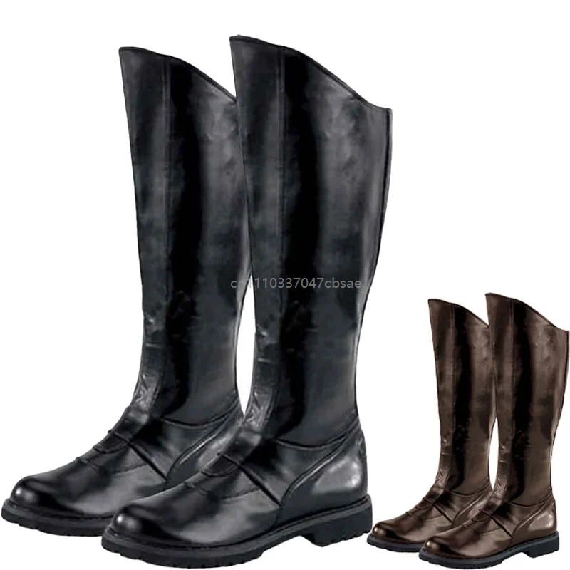 Retro Medieval Pirate Knight Flat Tall Riding Shoes Halloween Stage Cosplay Costume Footwear Unisex Top PU Leather High Boots
Retro Medieval Pirate Knight Flat Tall Riding Shoes Halloween Stage Cosplay Costume Footwear Unisex Top PU Leather High Boots