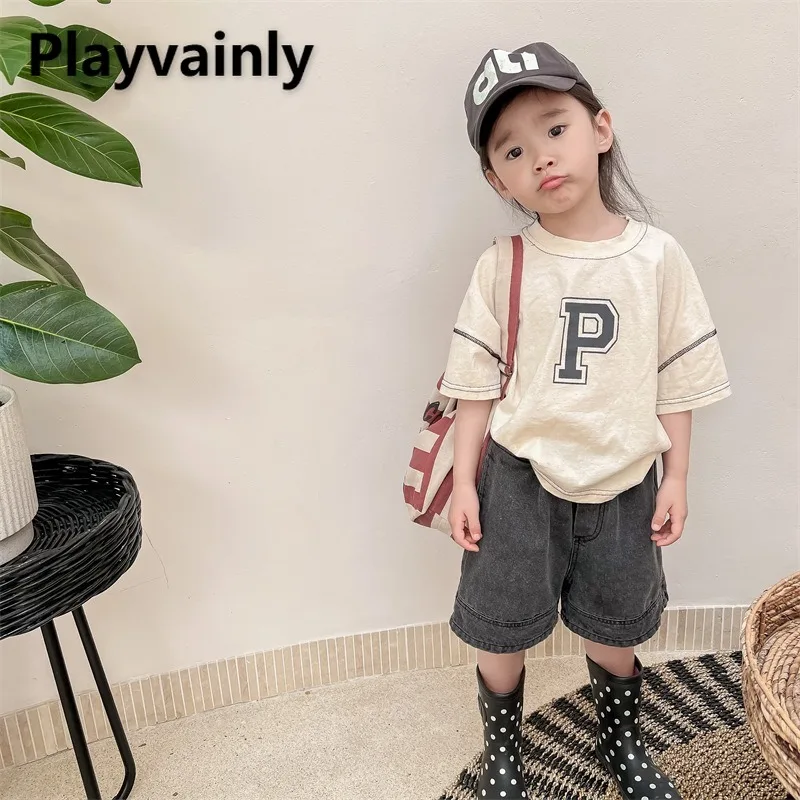 Summer Korean Style Kids Boys Girls Batwing Sleeve T-shirt Beige Grey Letter Print Short Sleeve Tees Children Loose Tops A22295
Summer Korean Style Kids Boys Girls Batwing Sleeve T-shirt Beige Grey Letter Print Short Sleeve Tees Children Loose Tops A22295