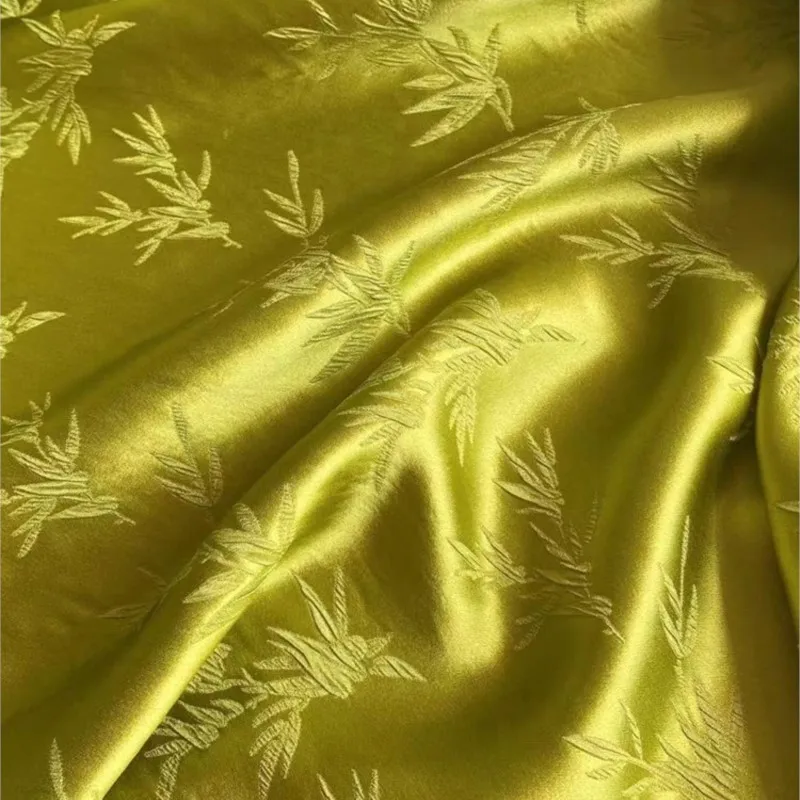 Real Silk Interwoven Jacquard Fabric Bamboo Leaf Elastic Guanle Crepe Jacquard Cheongsam New Chinese Clothing Cloth
Real Silk Interwoven Jacquard Fabric Bamboo Leaf Elastic Guanle Crepe Jacquard Cheongsam New Chinese Clothing Cloth