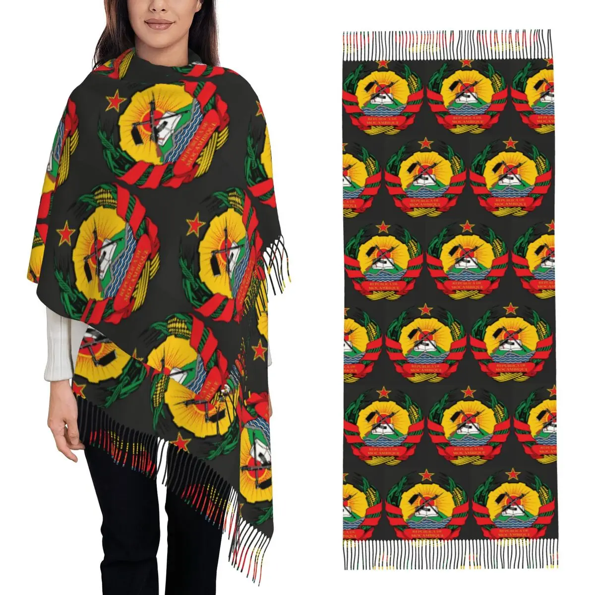 Mozambique Flag Scarf Tassel Scarves Women Soft Warm Shawls and Wraps Large Fall Winter Shawl Wrap
Mozambique Flag Scarf Tassel Scarves Women Soft Warm Shawls and Wraps Large Fall Winter Shawl Wrap