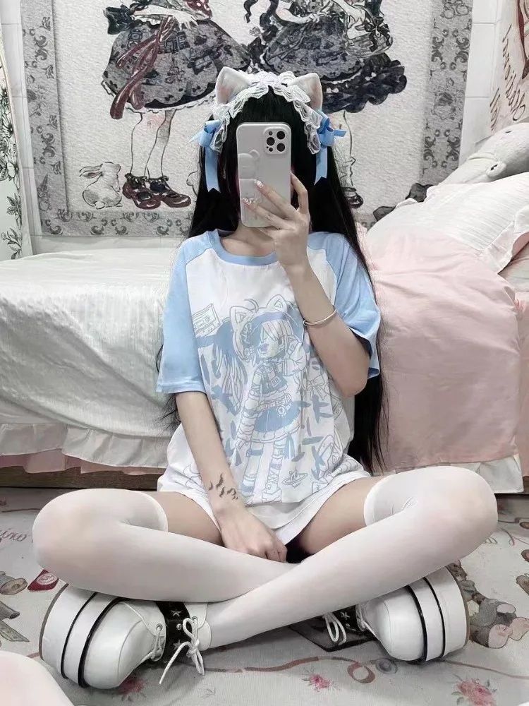 HOUZHOU Y2k Harajuku Sweetwear T Shirts Women Japanese Fashion Patchwork Kawaii Cute Cartoon Print Loose Tees Tops Soft Gril
HOUZHOU Y2k Harajuku Sweetwear T Shirts Women Japanese Fashion Patchwork Kawaii Cute Cartoon Print Loose Tees Tops Soft Gril