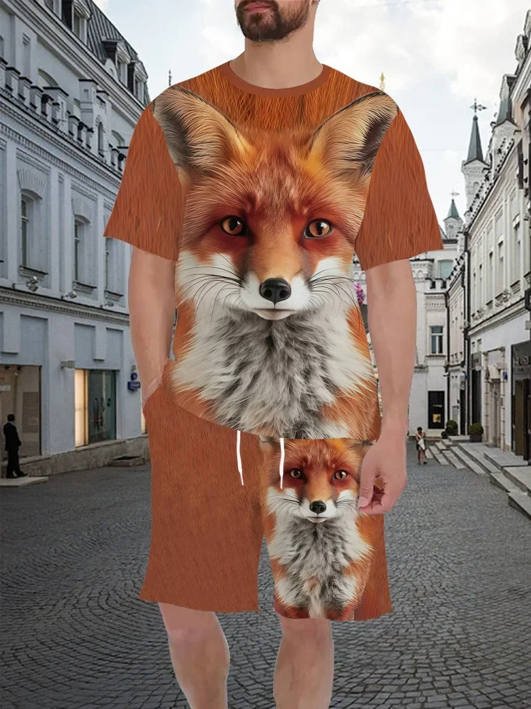 Summer New Men's O-neck T-shirt Sets 3D Animal Printed Lightweight Breathable Traceless Design Short Sleeve Manswear Suit
Summer New Men's O-neck T-shirt Sets 3D Animal Printed Lightweight Breathable Traceless Design Short Sleeve Manswear Suit
