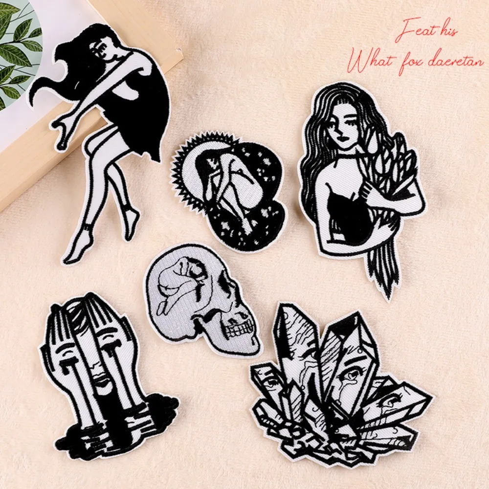 Black White Toned Girl Patch Stickers Accessories Embroidery Patches Cloth Labels Embroidered Appliques Iron on For Clothes Scp
Black White Toned Girl Patch Stickers Accessories Embroidery Patches Cloth Labels Embroidered Appliques Iron on For Clothes Scp