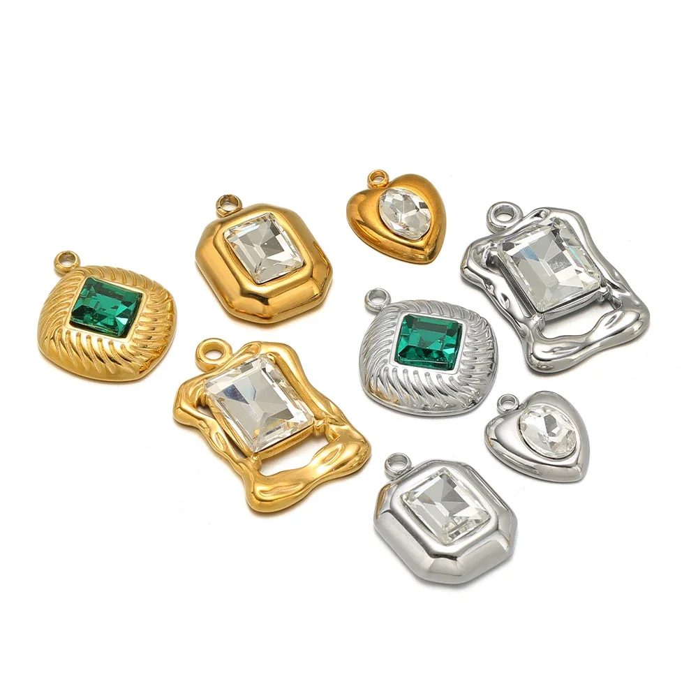 5pcs Stainless Steel Rhinestone Heart Pendant Rectangle Charms DIY Handmade Necklace Material Bracelet Jewelry Earrings Findings
5pcs Stainless Steel Rhinestone Heart Pendant Rectangle Charms DIY Handmade Necklace Material Bracelet Jewelry Earrings Findings