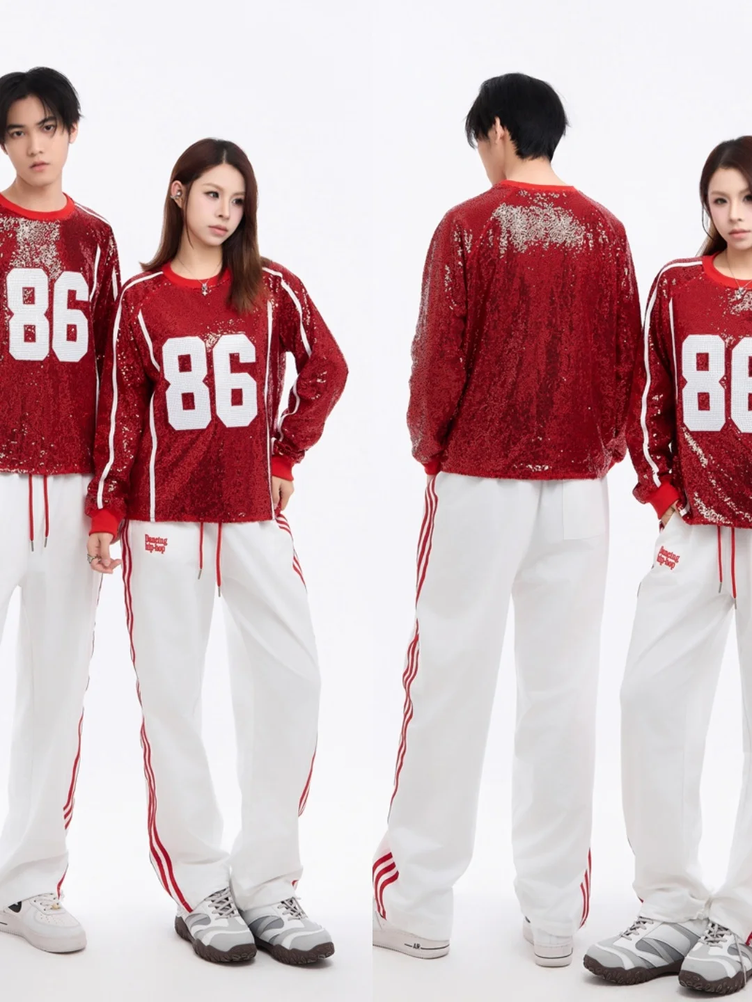 Red Sport Style Sequin Print Outfit Men's Jazz Street Dance Performance Costume Stage Show Matching Clothing Couple Set
Red Sport Style Sequin Print Outfit Men's Jazz Street Dance Performance Costume Stage Show Matching Clothing Couple Set