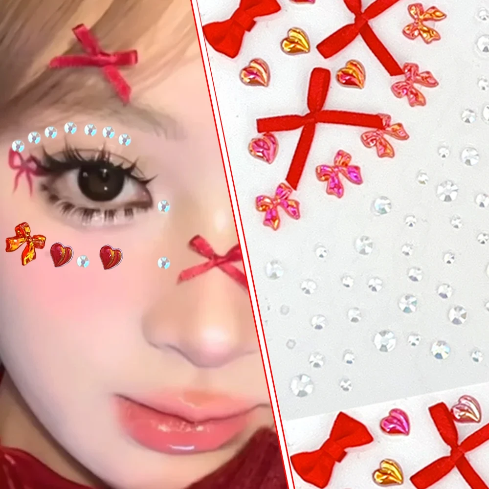 Fashionable Diamond Face Sticker Adhesive Bow Heart Catwoman Makeup Diamond Face Tattoo Stickers Crystal Holiday Dress-up
Fashionable Diamond Face Sticker Adhesive Bow Heart Catwoman Makeup Diamond Face Tattoo Stickers Crystal Holiday Dress-up