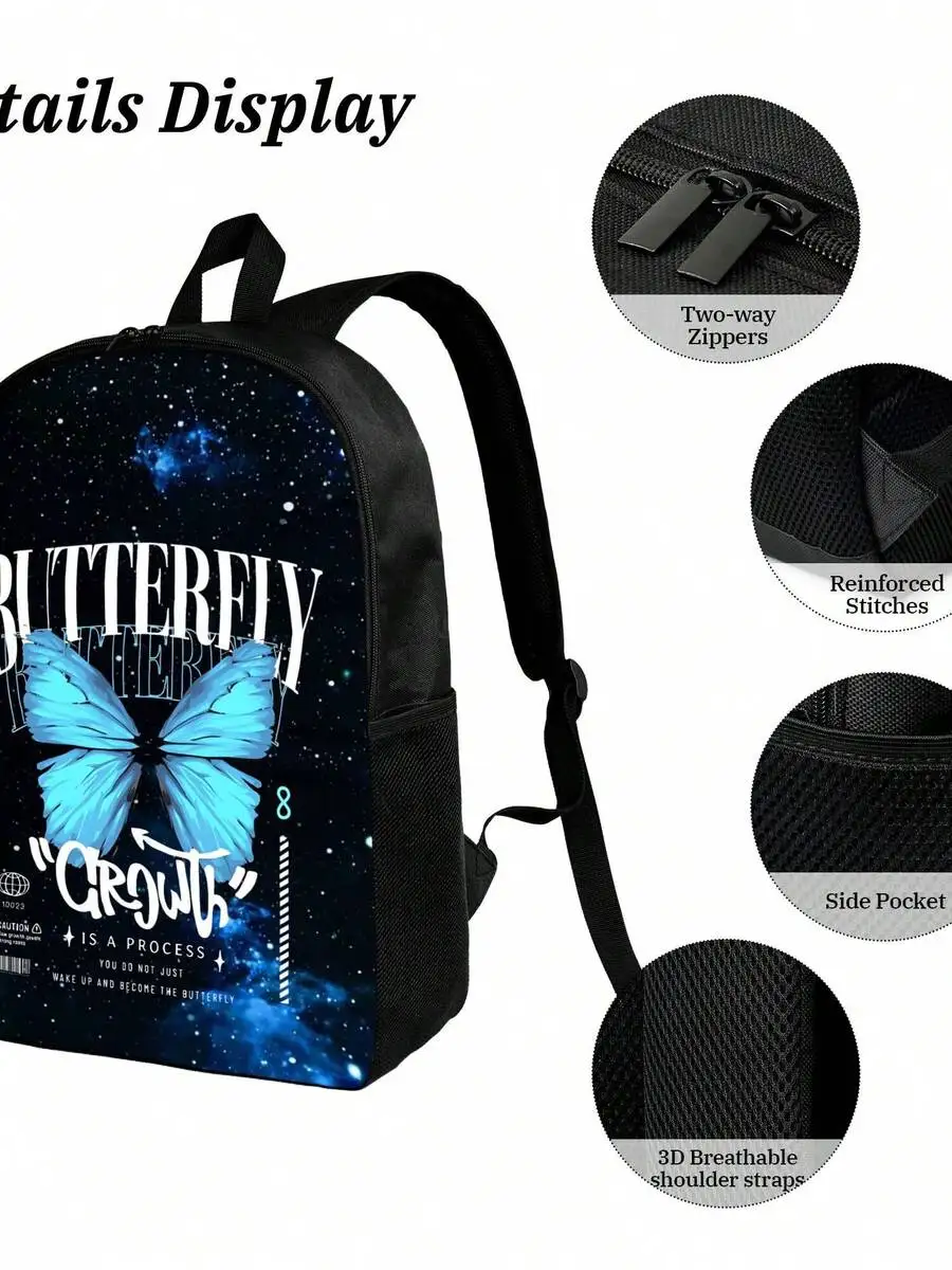 Butterfly Growth Print Backpack For School Outdoor Travel Computer Shoulder Bag Unisex
Butterfly Growth Print Backpack For School Outdoor Travel Computer Shoulder Bag Unisex
