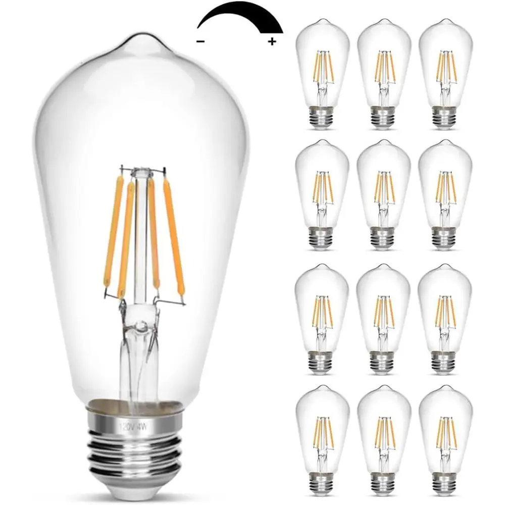 Диммируемая винтажная лампа Эдисона 4 Вт, аналог 40 Вт (инкрементная), светодиодная лампа ST18 под старину, 2700K теплый белый свет, 450 люмен, цоколь E26.
Диммируемая винтажная лампа Эдисона 4 Вт, аналог 40 Вт (инкрементная), светодиодная лампа ST18 под старину, 2700K теплый белый свет, 450 люмен, цоколь E26.