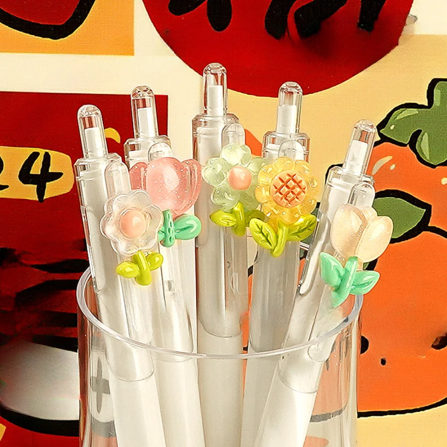5 PCS Transparent flower Gel Pen Black Ink 0.5mm Quick Drying Ballpoint Pen Kawaii Pen Writing Tool School Office Stationery
5 PCS Transparent flower Gel Pen Black Ink 0.5mm Quick Drying Ballpoint Pen Kawaii Pen Writing Tool School Office Stationery