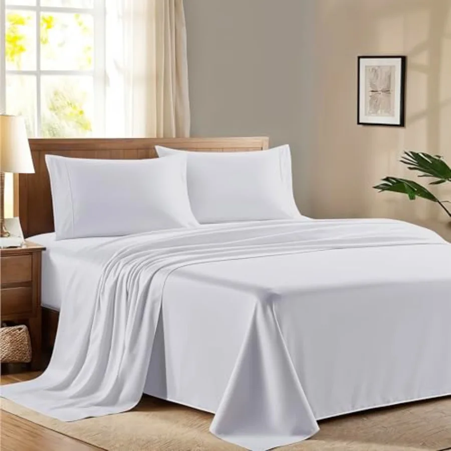 100% Egyptian Cotton Size Sheet Set - 600 Series Refined Collection Sheets Set for Size Bed 4 PC,,Soft, Cooling, Luxury Hotel 1
100% Egyptian Cotton Size Sheet Set - 600 Series Refined Collection Sheets Set for Size Bed 4 PC,,Soft, Cooling, Luxury Hotel 1