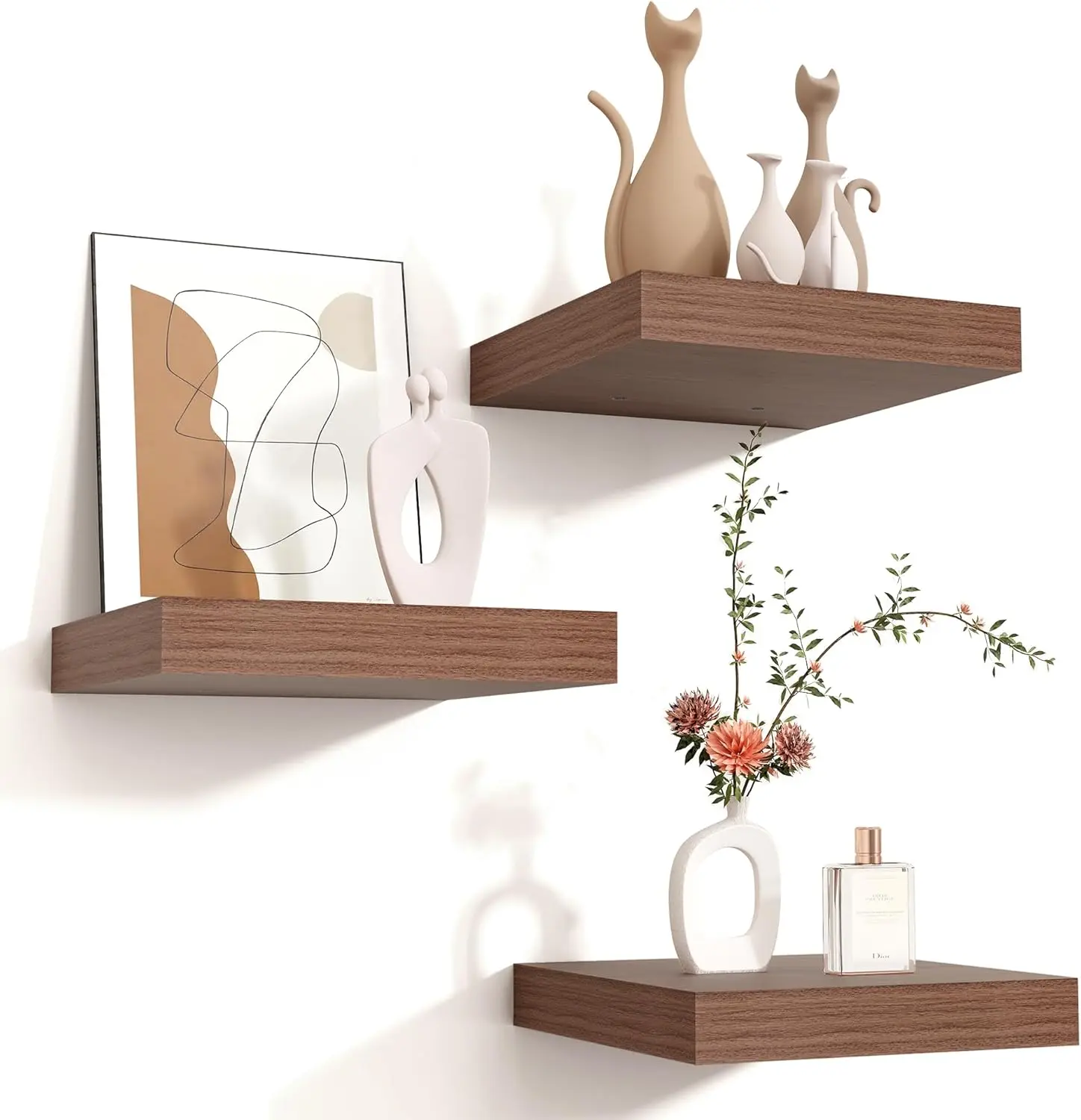 Square Floating Shelves for Wall 8"W x 8"D x 1.2"H, Small Engineered Wood Wall Shelves with Invisible Brackets for Livi
Square Floating Shelves for Wall 8"W x 8"D x 1.2"H, Small Engineered Wood Wall Shelves with Invisible Brackets for Livi