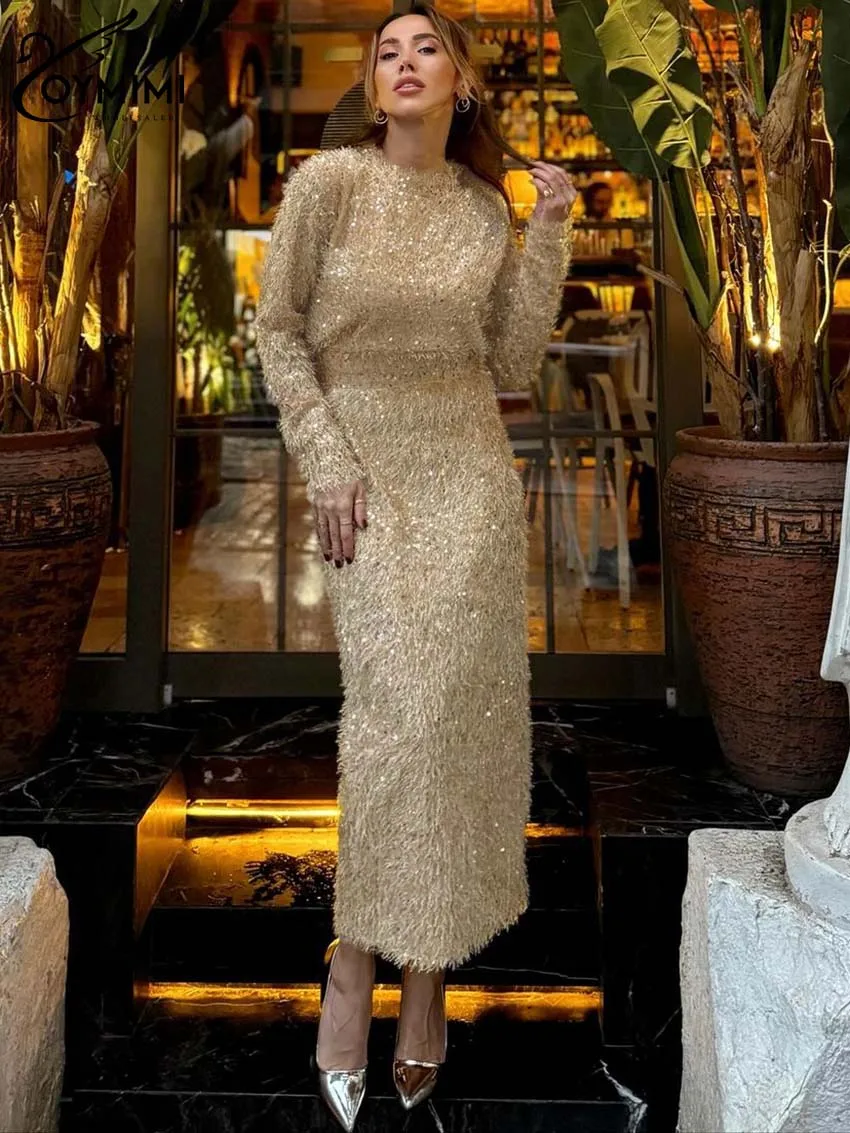 Oymimi Fashion Khaki Sequin 2 Piece Sets Women Outfit Elegant O-Neck Long Sleeve Tops And Straight Slim Ankle-Length Skirts Sets
Oymimi Fashion Khaki Sequin 2 Piece Sets Women Outfit Elegant O-Neck Long Sleeve Tops And Straight Slim Ankle-Length Skirts Sets