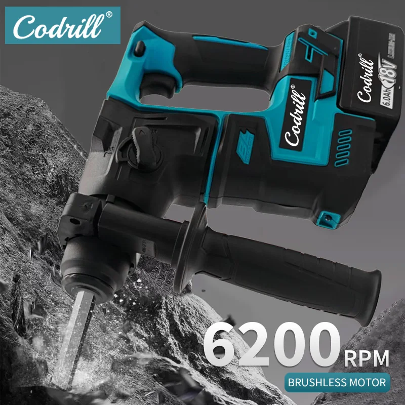 6200RPM Brushless Electric Hammer 18V Lithium Battery Cordless Hammer Wireless Drills 18v Power Tools For Makita Battery PIN
6200RPM Brushless Electric Hammer 18V Lithium Battery Cordless Hammer Wireless Drills 18v Power Tools For Makita Battery PIN