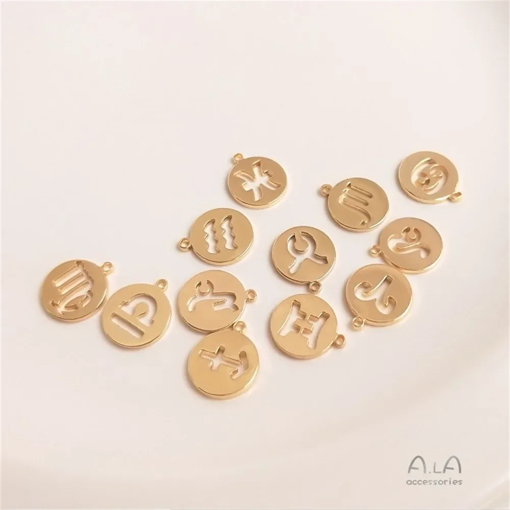 14K Gold Hanging Tag 12 Constellation Hollow Round Tag Pendant Handmade Accessories DIY Bracelet Necklace Jewelry Accessories
14K Gold Hanging Tag 12 Constellation Hollow Round Tag Pendant Handmade Accessories DIY Bracelet Necklace Jewelry Accessories