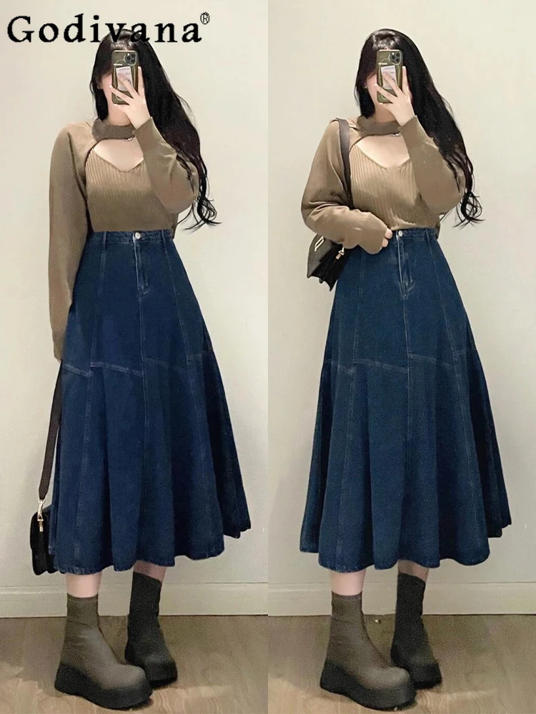 Large Size Girl Korean High Waist Blue Loose A-line Denim Skirt 2025 Summer New Fashionable Versatile Age-reducing Long Skirts
Large Size Girl Korean High Waist Blue Loose A-line Denim Skirt 2025 Summer New Fashionable Versatile Age-reducing Long Skirts