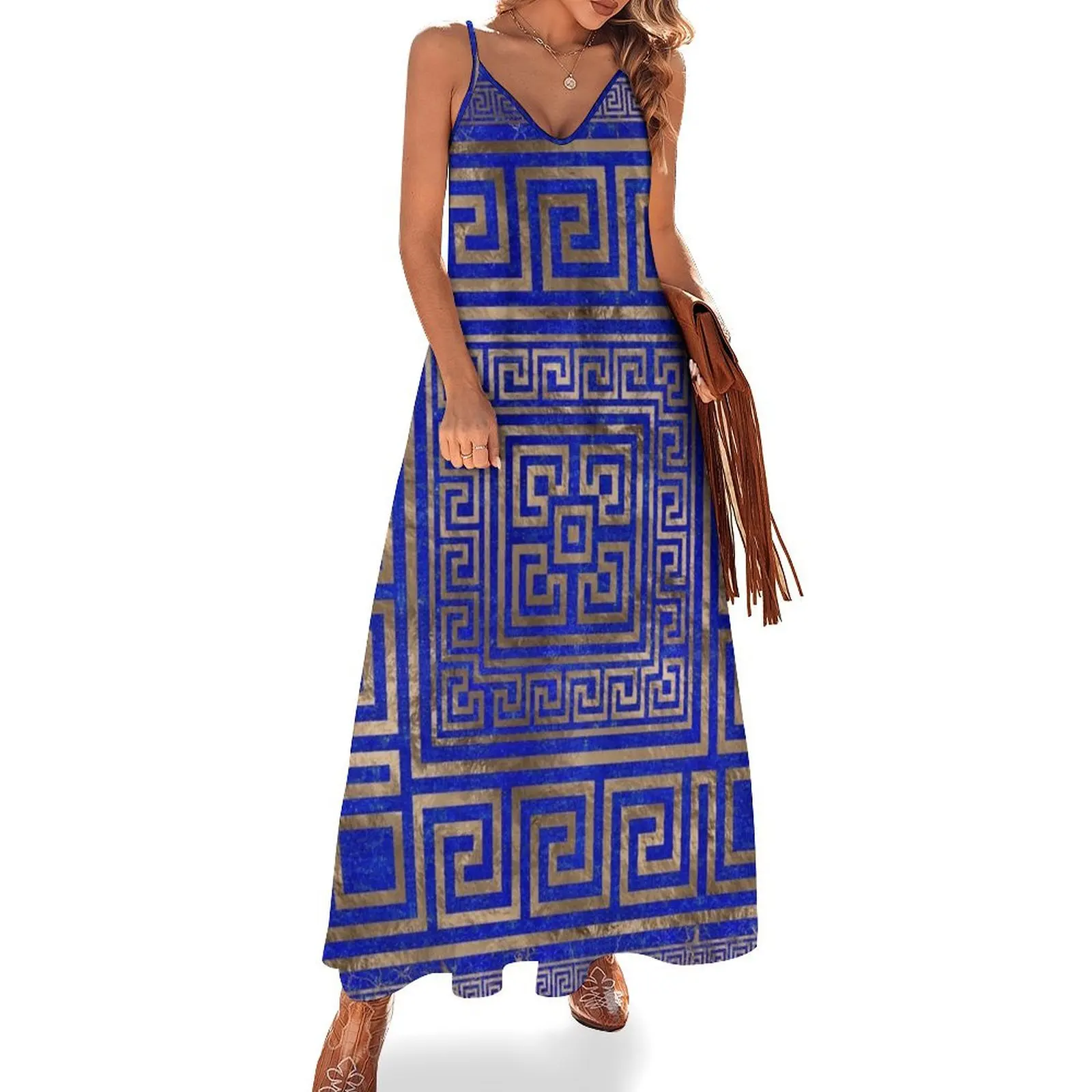 Greek Key Ornament - Lapis Lazuli and Gold #3 Sleeveless Dress Aesthetic clothing Elegant gowns long sleeve dress Dress
Greek Key Ornament - Lapis Lazuli and Gold #3 Sleeveless Dress Aesthetic clothing Elegant gowns long sleeve dress Dress