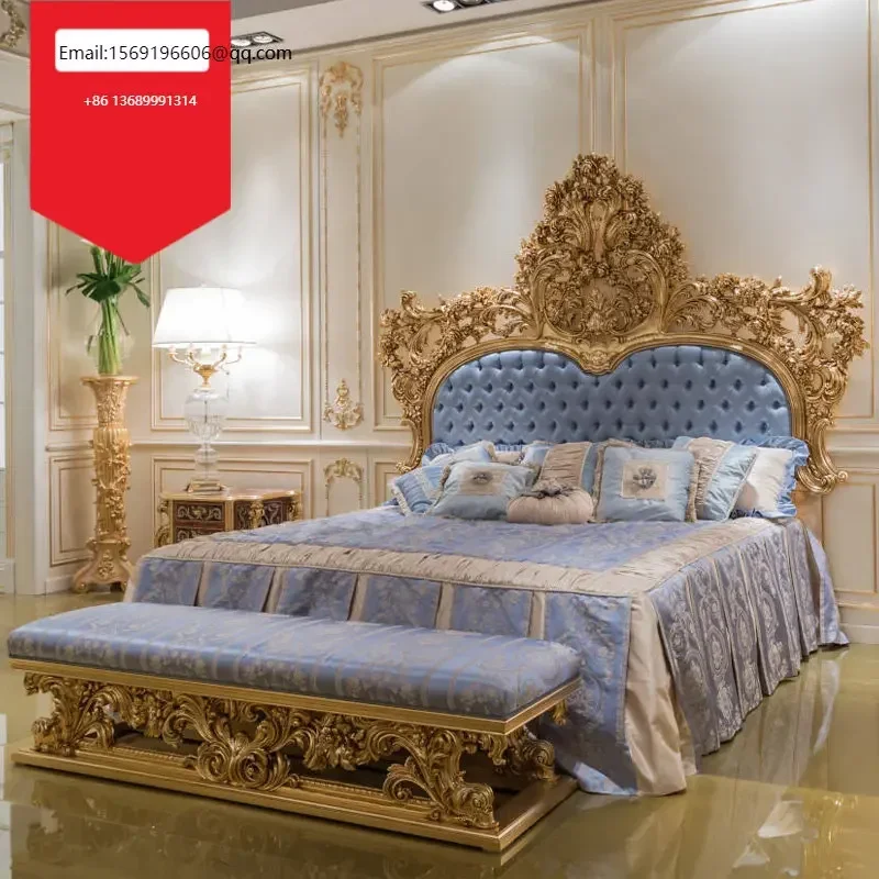 Custom villa double bed 1.8m Princess bigpalace bedroom leather wedding solid wood bed
Custom villa double bed 1.8m Princess bigpalace bedroom leather wedding solid wood bed