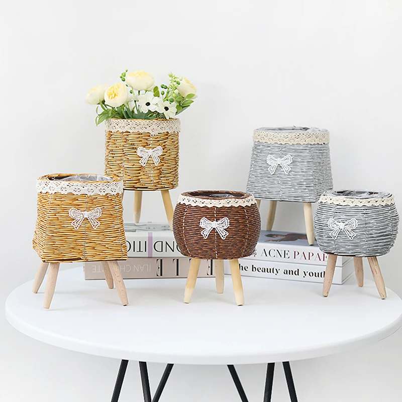 Fashion Rattan Woven Flower Pot Creative Flower Planters With Legs Durable Hand Wove Plant Stand Desktop Plant Pot Basket
Fashion Rattan Woven Flower Pot Creative Flower Planters With Legs Durable Hand Wove Plant Stand Desktop Plant Pot Basket