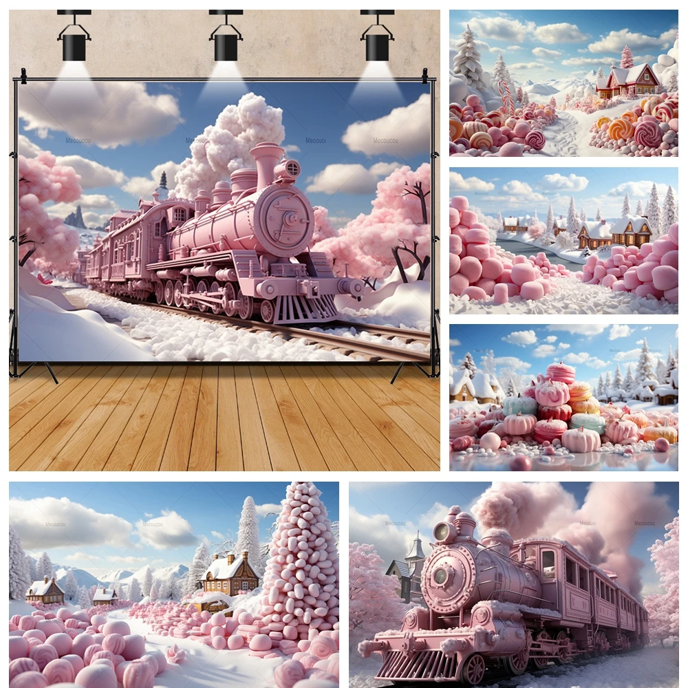 Merry Christmas Sweet Pink Candy Train Gift Kid Girls Birthday Party Backdrop Custom Baby Kid Room Photo Poster Decor Background
Merry Christmas Sweet Pink Candy Train Gift Kid Girls Birthday Party Backdrop Custom Baby Kid Room Photo Poster Decor Background