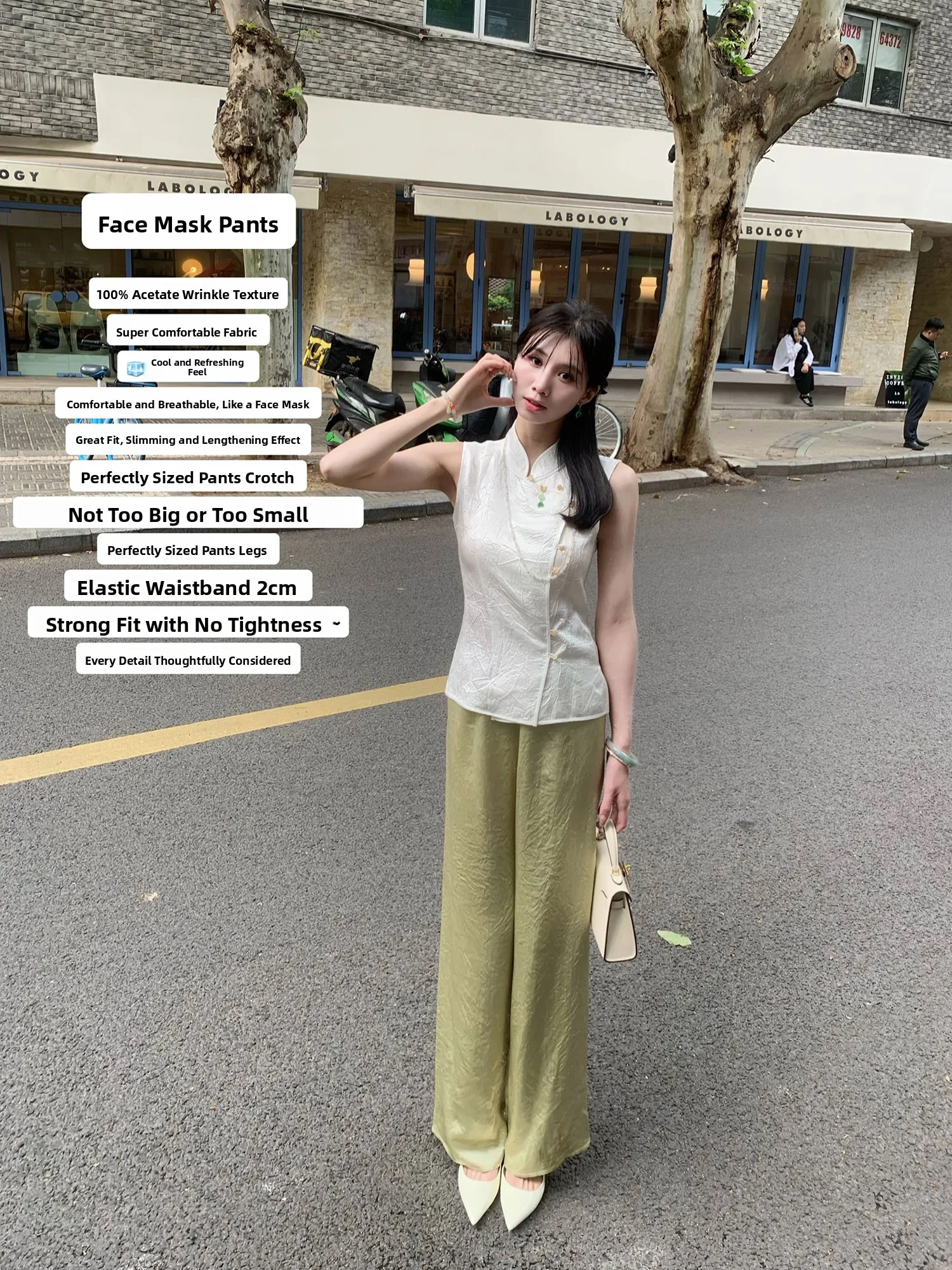 Loqianjin Women's Elastic Waist Straight Leg Pants Summer Thin Wide Leg Trousers Draped Loose Fit Casual High Waist Trousers
Loqianjin Women's Elastic Waist Straight Leg Pants Summer Thin Wide Leg Trousers Draped Loose Fit Casual High Waist Trousers