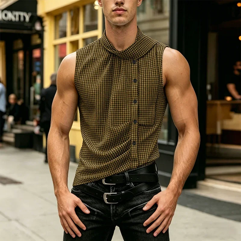 INCERUN Men's Plaid Shirts Stand Collar Sleeveless Summer Men Clothes Streetwear Button 2026 Fashion Casual Tops Camisas S-5XL
INCERUN Men's Plaid Shirts Stand Collar Sleeveless Summer Men Clothes Streetwear Button 2026 Fashion Casual Tops Camisas S-5XL