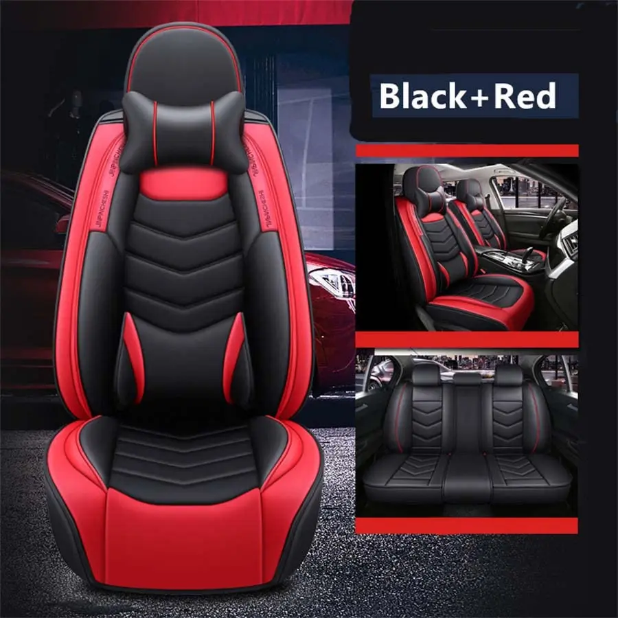 Black & Red PU Leather 5-yangats Car Seat Cover Full Set Cushion with 2 Neck Pillows
Black & Red PU Leather 5-yangats Car Seat Cover Full Set Cushion with 2 Neck Pillows