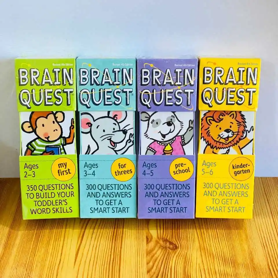 Brain quest BQ question and answer card 4 boxes, click to read English preschool English enlightenment card brain task early edu
Brain quest BQ question and answer card 4 boxes, click to read English preschool English enlightenment card brain task early edu