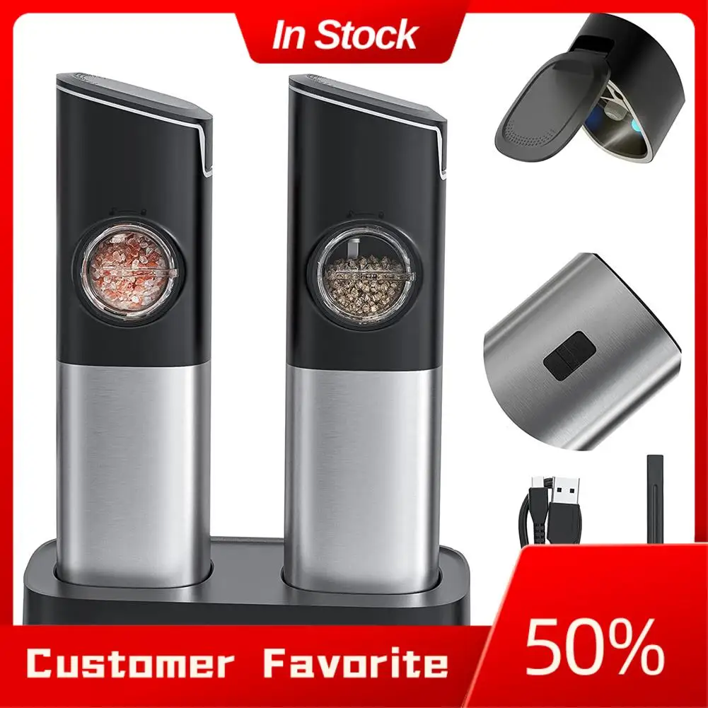 Top Sale 1 Set Electric Pepper Grinder USB Rechargeable Automatic Gravity Mill Grinder With Switch
Top Sale 1 Set Electric Pepper Grinder USB Rechargeable Automatic Gravity Mill Grinder With Switch