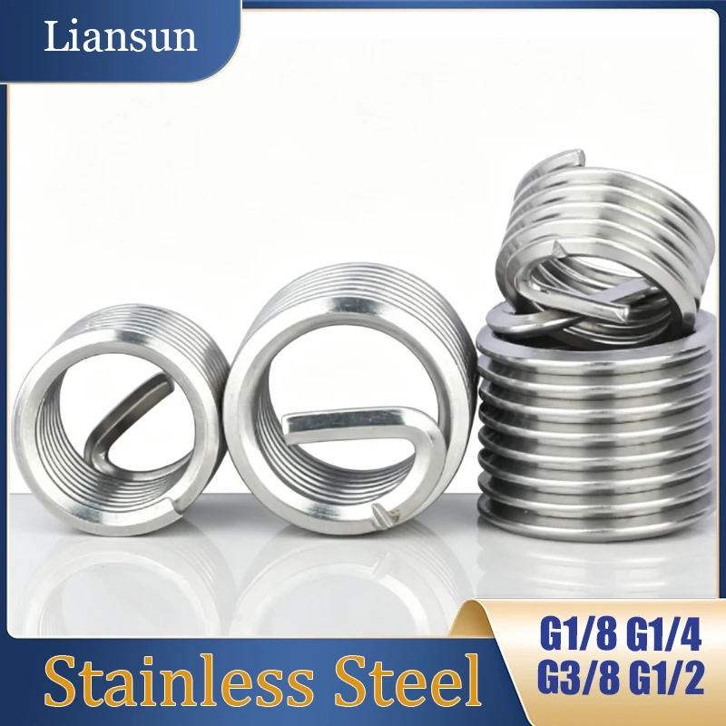 G1/8-G1/2 Stainless Steel Thread Insert Spiral Thread Repair Kit Screw Metric Helicoil Type Automotive Repairs Nuts Screw Sleeve
G1/8-G1/2 Stainless Steel Thread Insert Spiral Thread Repair Kit Screw Metric Helicoil Type Automotive Repairs Nuts Screw Sleeve