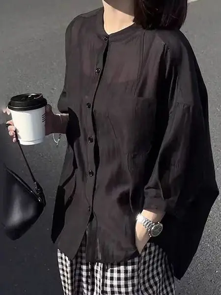 Loose Fit Sun Protection Single Button Pure Color Summer Shirt for Middle-Aged Mothers Fashionable Open Cardigan Large Size
Loose Fit Sun Protection Single Button Pure Color Summer Shirt for Middle-Aged Mothers Fashionable Open Cardigan Large Size
