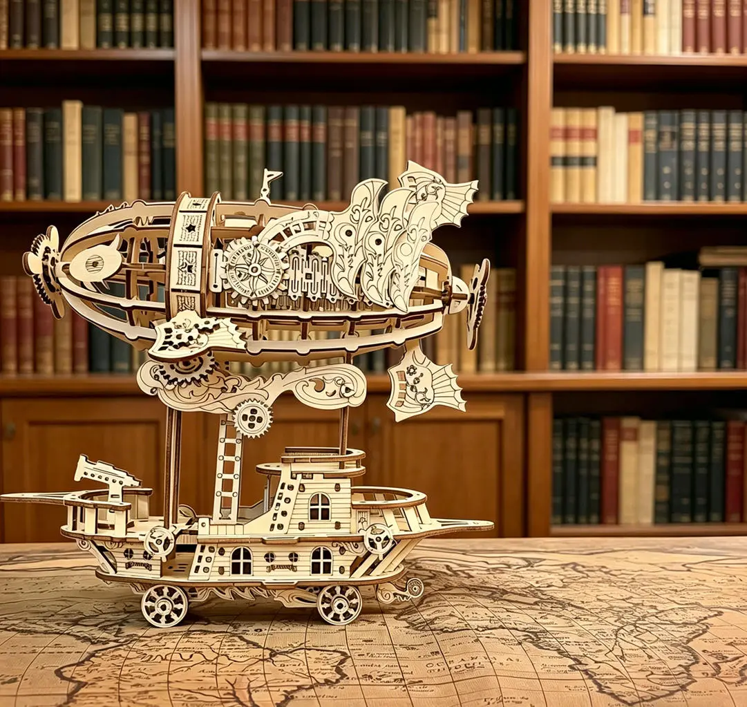 DIY Wooden Fantasy Airship 3D Puzzle Kit, Retro Steampunk Zeppelin Building Model, Handcraft Desktop Decoration Gift
DIY Wooden Fantasy Airship 3D Puzzle Kit, Retro Steampunk Zeppelin Building Model, Handcraft Desktop Decoration Gift