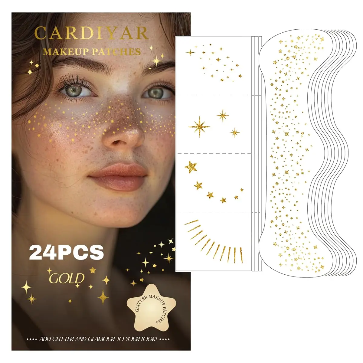 Glitter Freckles, 24PCS Glitter Freckles Face Tattoo, Sparkle Freckles for Women, Waterproof Gold
Glitter Freckles, 24PCS Glitter Freckles Face Tattoo, Sparkle Freckles for Women, Waterproof Gold