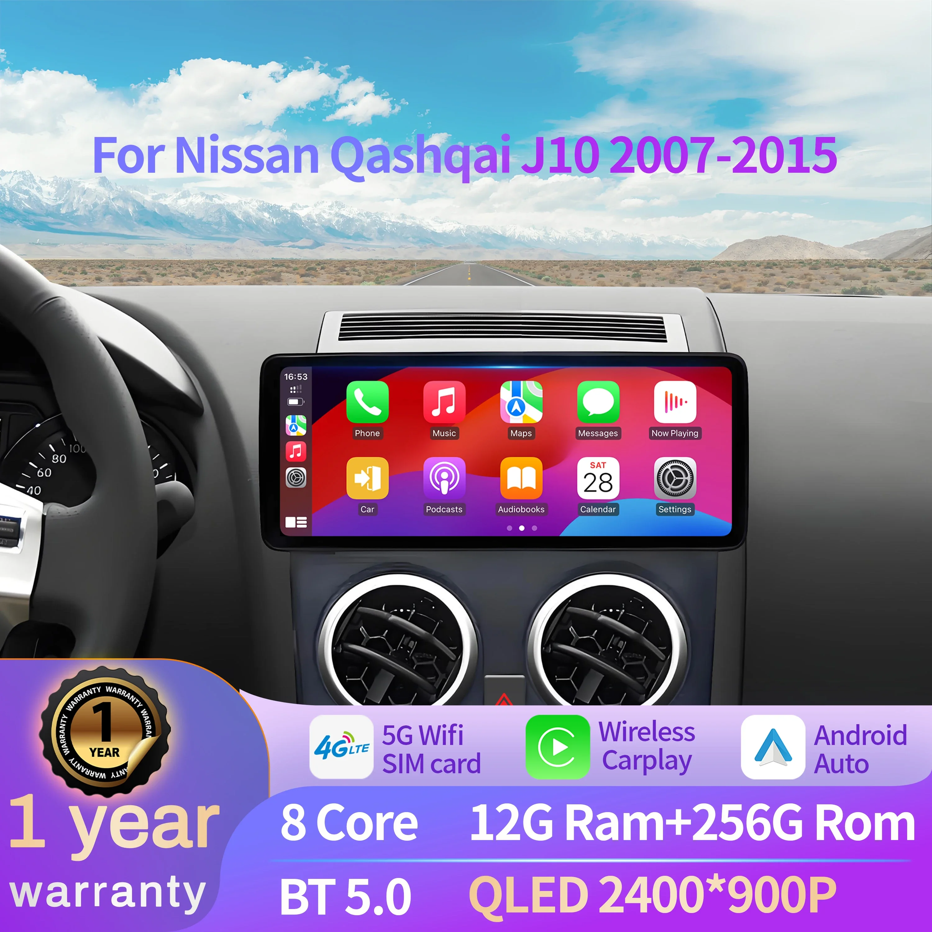 12.3 inch For Nissan Qashqai J10 2007-2015 Car Radio Android 15 Wireless Carplay Multimedia Navigation Head Unit Touch Screen
12.3 inch For Nissan Qashqai J10 2007-2015 Car Radio Android 15 Wireless Carplay Multimedia Navigation Head Unit Touch Screen